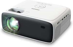 Philips, Neopix 200, Vidéoprojecteur Home cinéma, Full HD 1920 x 1080p, Source Lumineuse LED, Son Stéréo 2×3 Watts, Gris