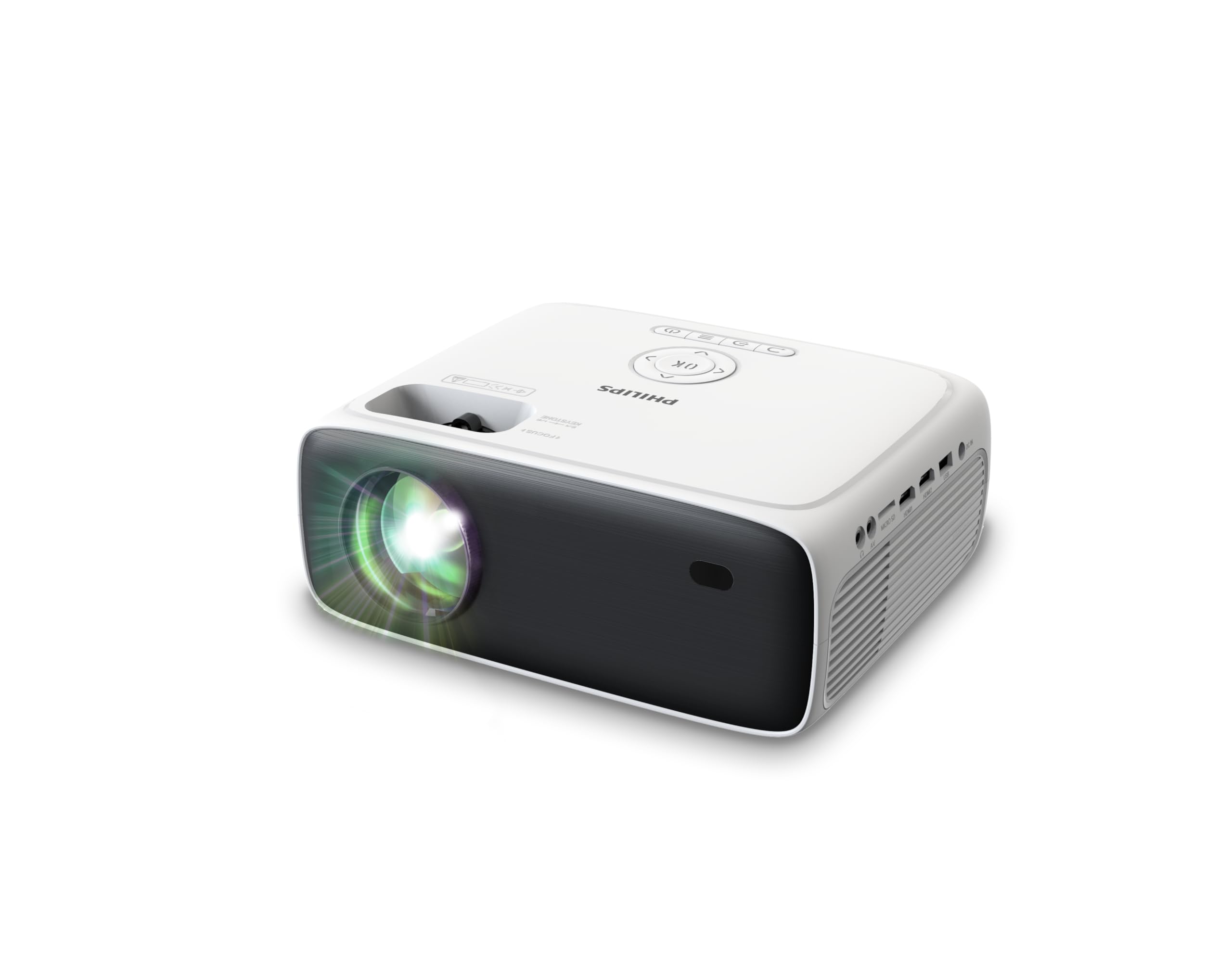 Philips, Neopix 200, Vidéoprojecteur Home cinéma, Full HD 1920 x 1080p, Source Lumineuse LED, Son Stéréo 2x3 Watts, Gris