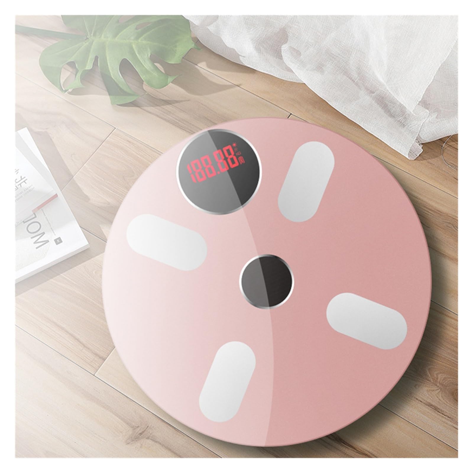 Bilancia For Grasso Corporeo Bluetooth BMI Elettronica Intelligente Digitale A LED For Pesare Il Corpo Da Bagno Preciso E Facile Da Leggere(Pink)