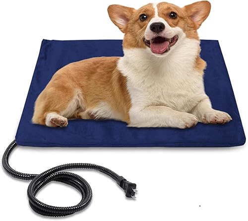 Almohadilla térmica para mascotas con cable resistente a los mordedores, impermeable, para interiores, con temperatura constante y funda lavable a