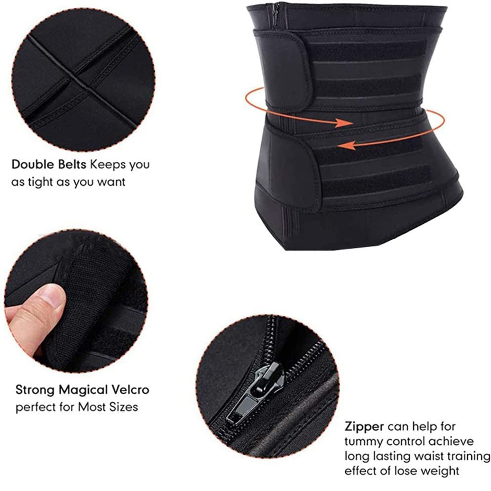 Ceinture Amincissante pour la Taille, Ceinture Abdominale Ajustable pour Femme, Ceinture Amincissante et Sudation, Ceinture Abdominale