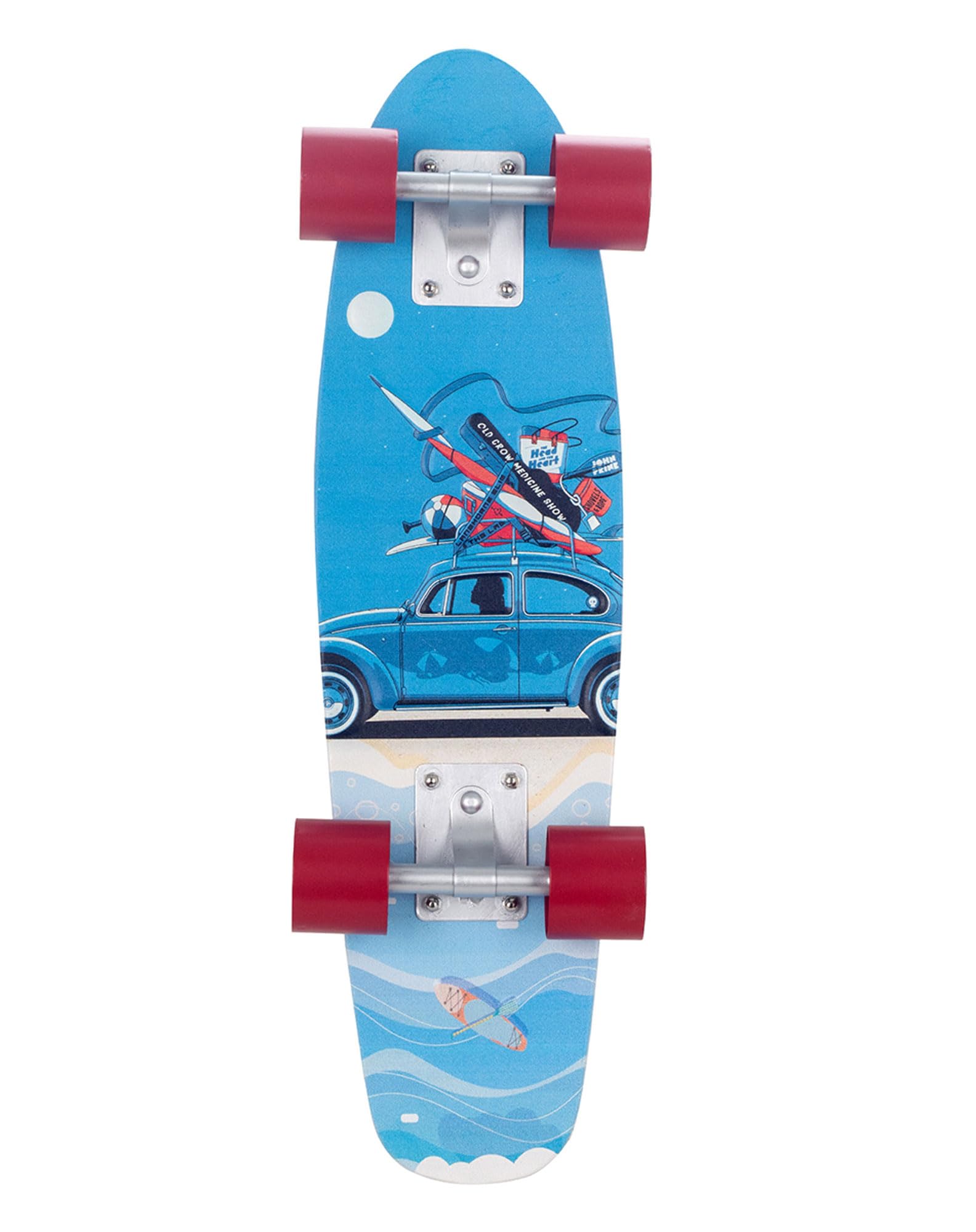 Déco Murale Bois : Planche de Skateboard Vintage 3D, Modèle Cox and Surf, H 55 cm