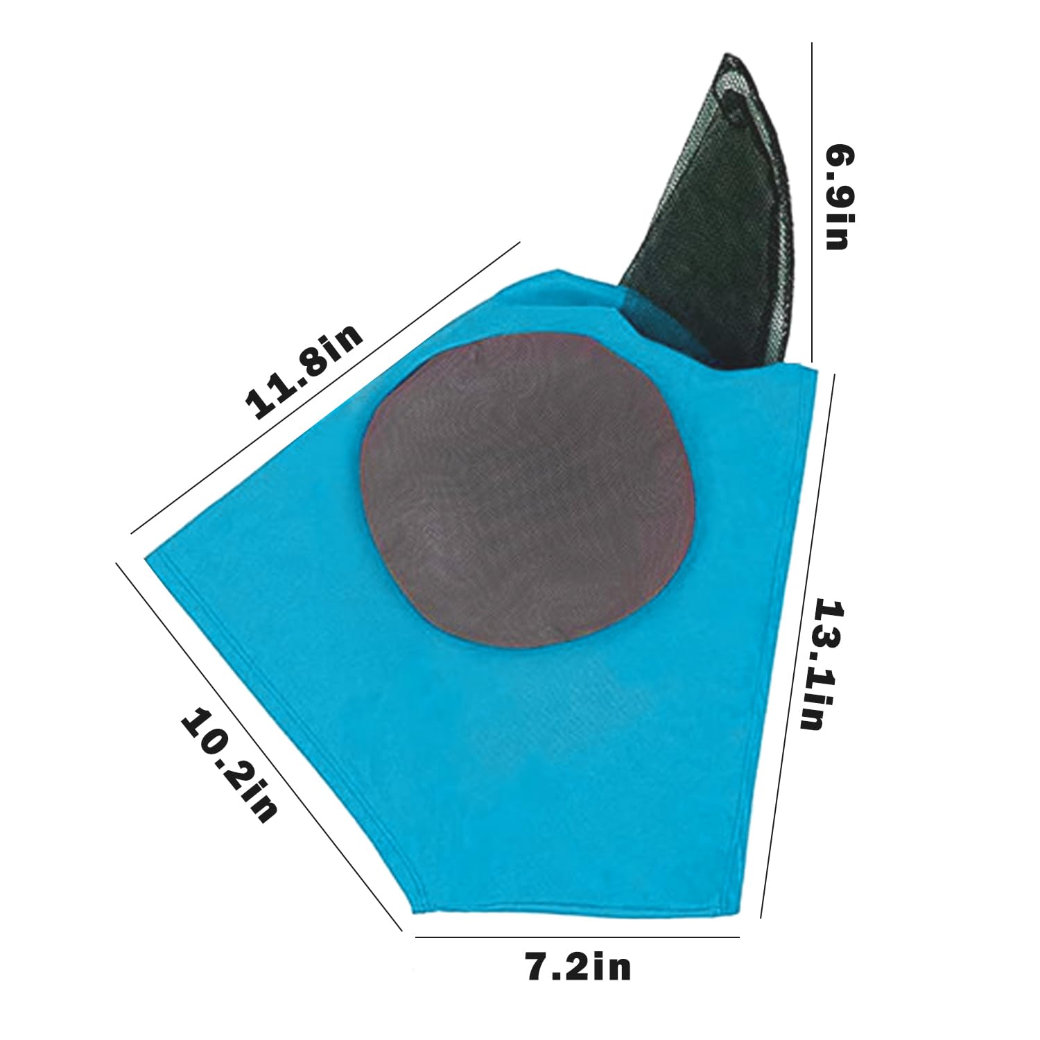 Máscara para Moscas de Caballos, Antimoscas con Cubiertas para los Oídos, Anti-UV, Reutilizable (Azul)