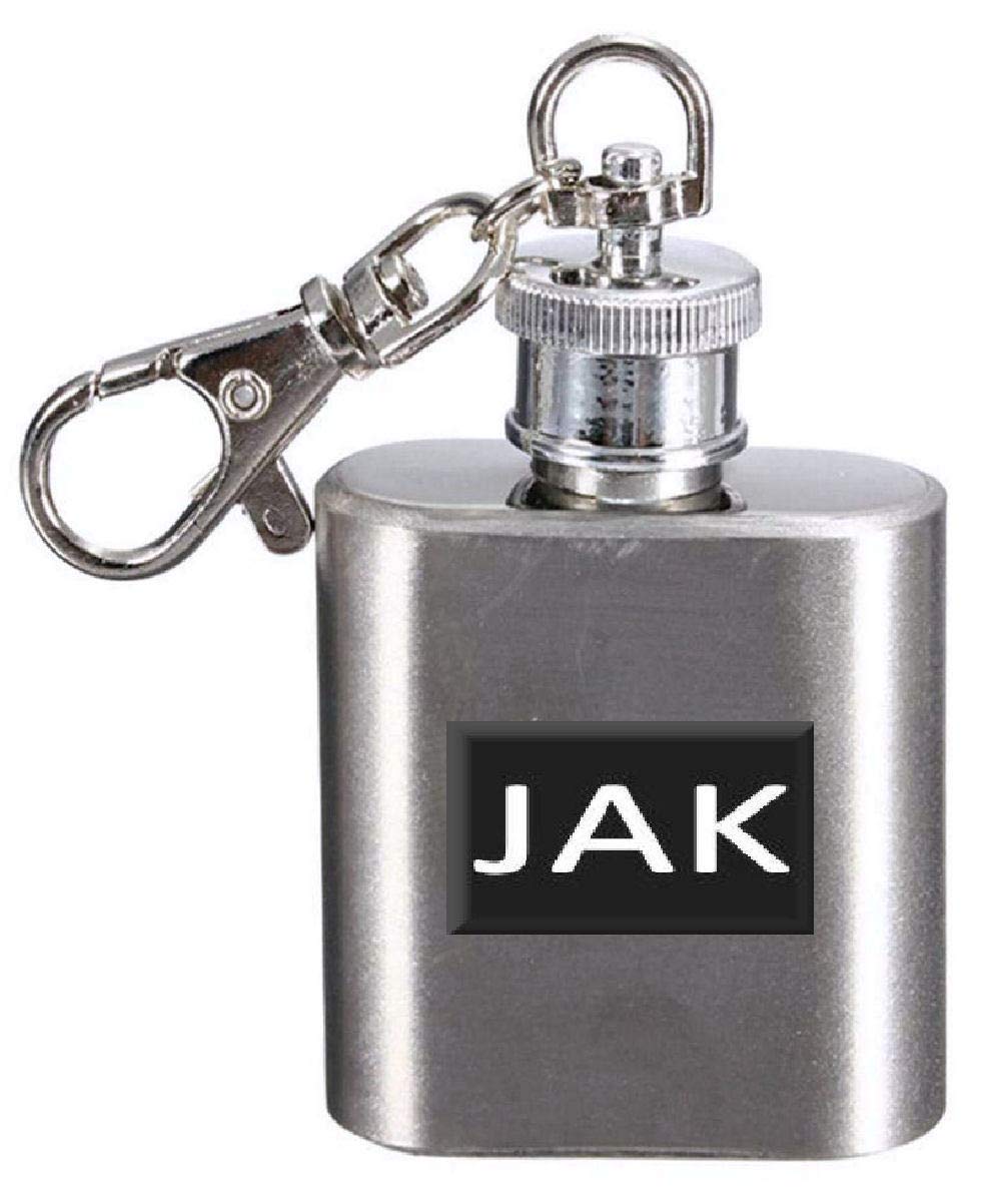 Flasque avec nom personnalisable en voyage : mini porte-clés Jak