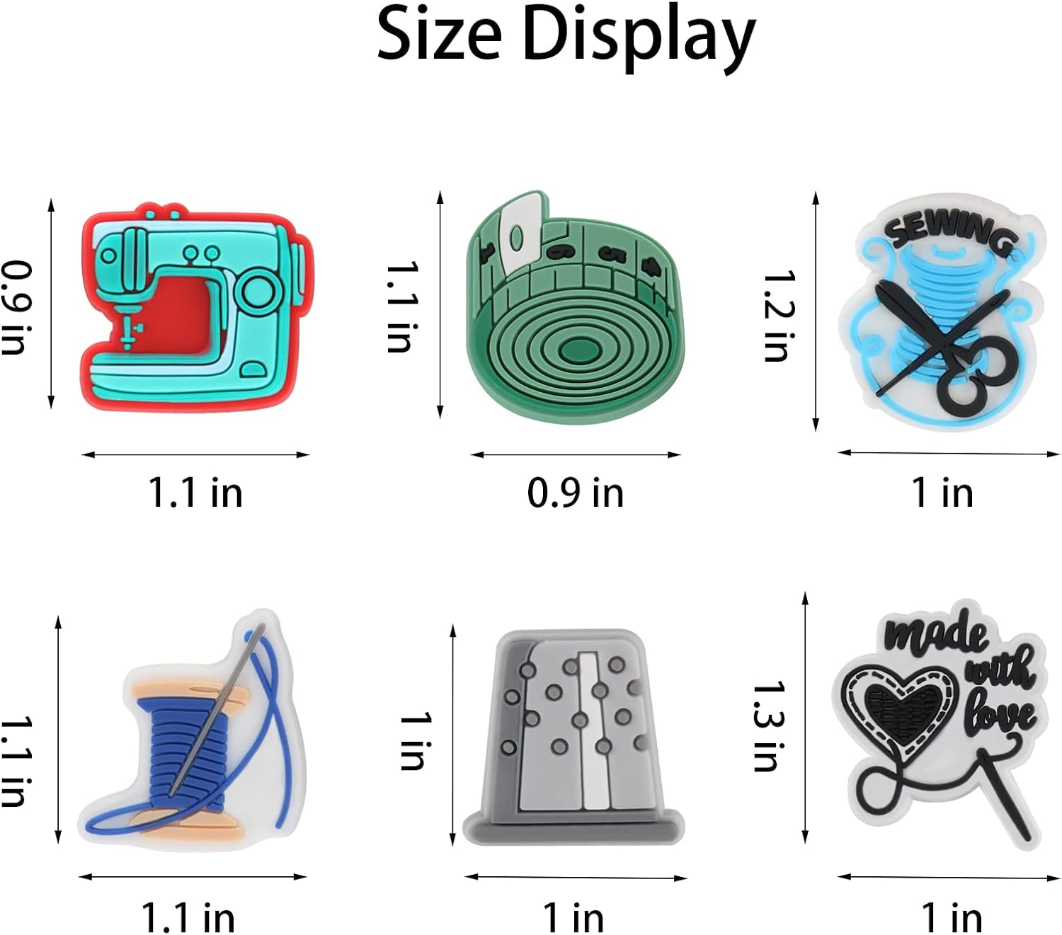 10 PCS Sewing Tailor Shoe Decoration Charms, Sewing Machine Needle Thread Charms for Shoe Wristband Decor, PVC Shoe Charm Accessories for Party Favors Birthday Gifts
