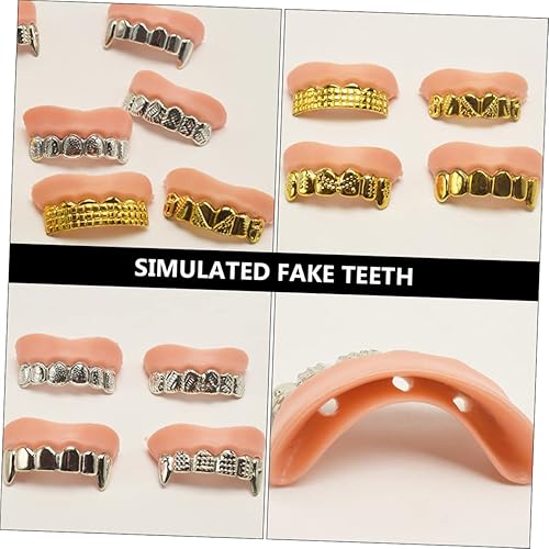 Miniatura 2 de KOMBIUDA 8 piezas de accesorios de fiesta problemáticos broma colmillos dientes zombi aterradores adolescentes divertidos hombres lobo elegante