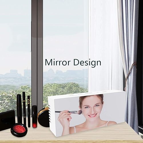 Miniatura 5 de Lancoon Reloj despertador digital, pantalla LED grande con espejo con función de repetición, brillo ajustable, adecuado para el hogar, dormitorio,