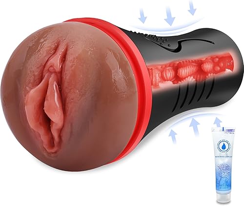 Coño de bolsillo para masturbador masculino exprimible para hombres, Banenu realista con textura de vagina coño masturbador con profundidad de 7.5