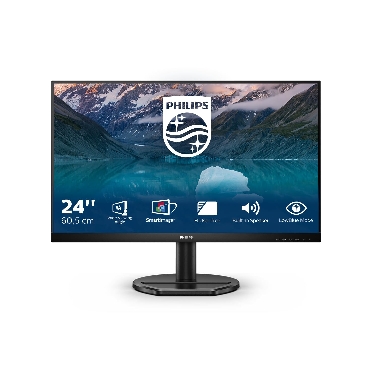 Philips 242S9AL - Monitor Full HD da 24 pollici, AdaptiveSync, altoparlanti (1920x1080, 75 Hz, HDMI, DVI, VGA), colore nero