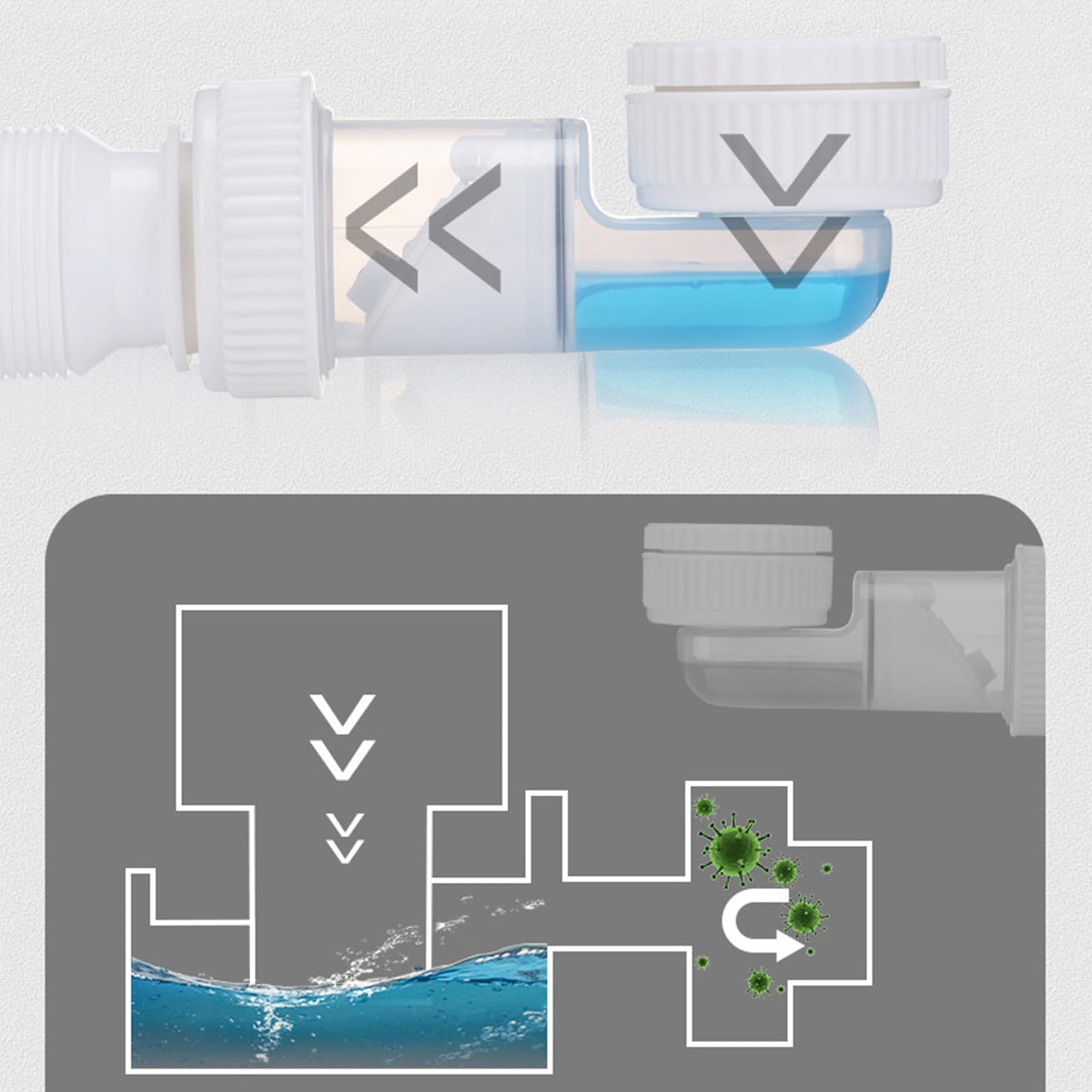 Siphon de lavabo gain de place en ABS | ONDYNA