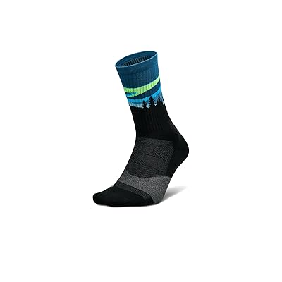 Feetures Trail Max Cushion Mini Crew Crew Cut Socks Shoes Blue Aurora