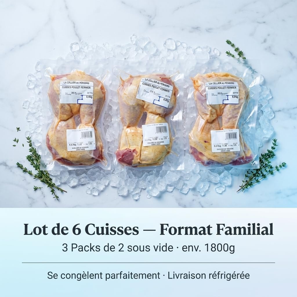 Lot de 6 Cuisses de poulet fermier 3x2 soit env 1800g