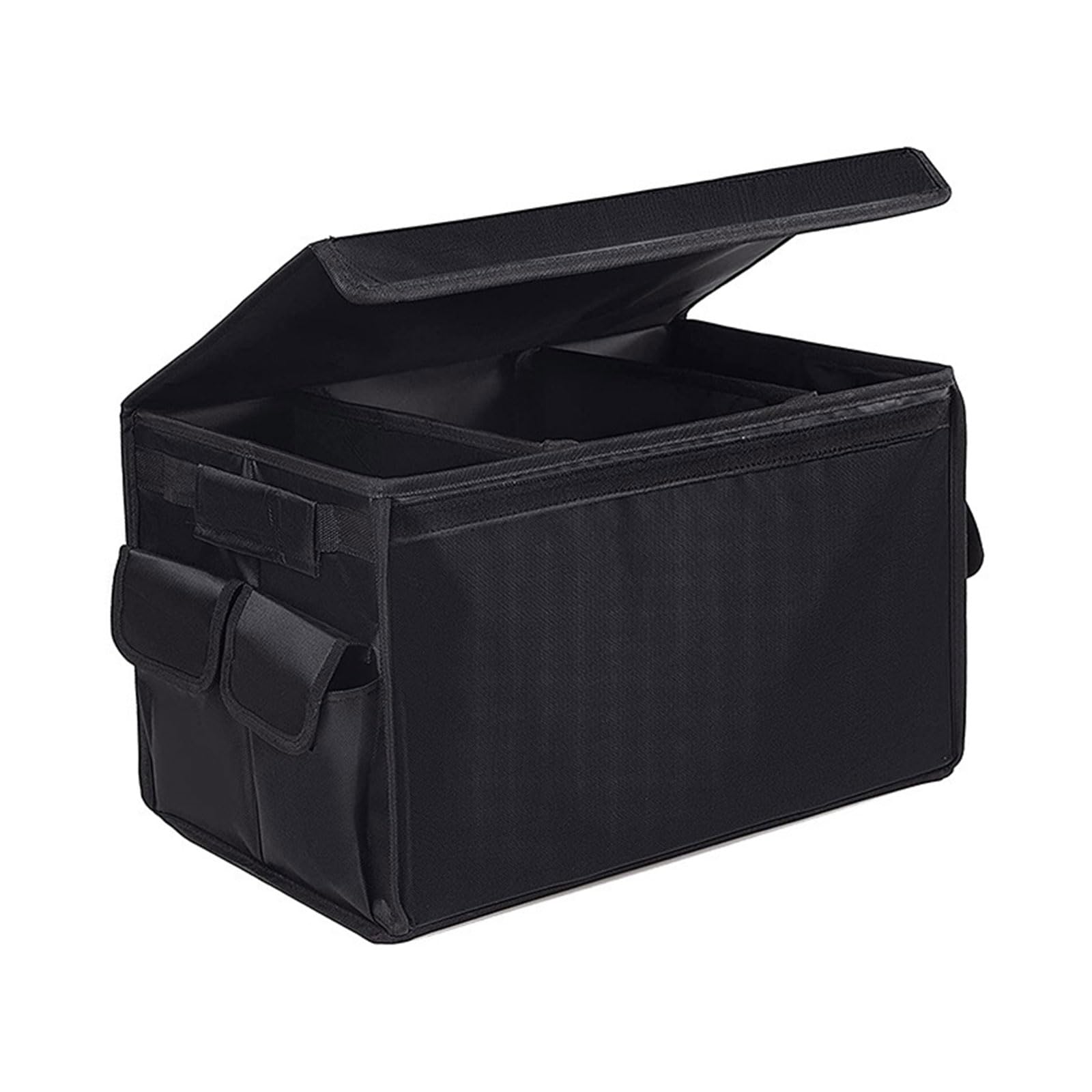 Geavonyg Car Trunk Storage Box Splashproof Trunk Organizing Container Multi Compartment Automotive Accessory SUV Cargo Organizers Car Storage Planner