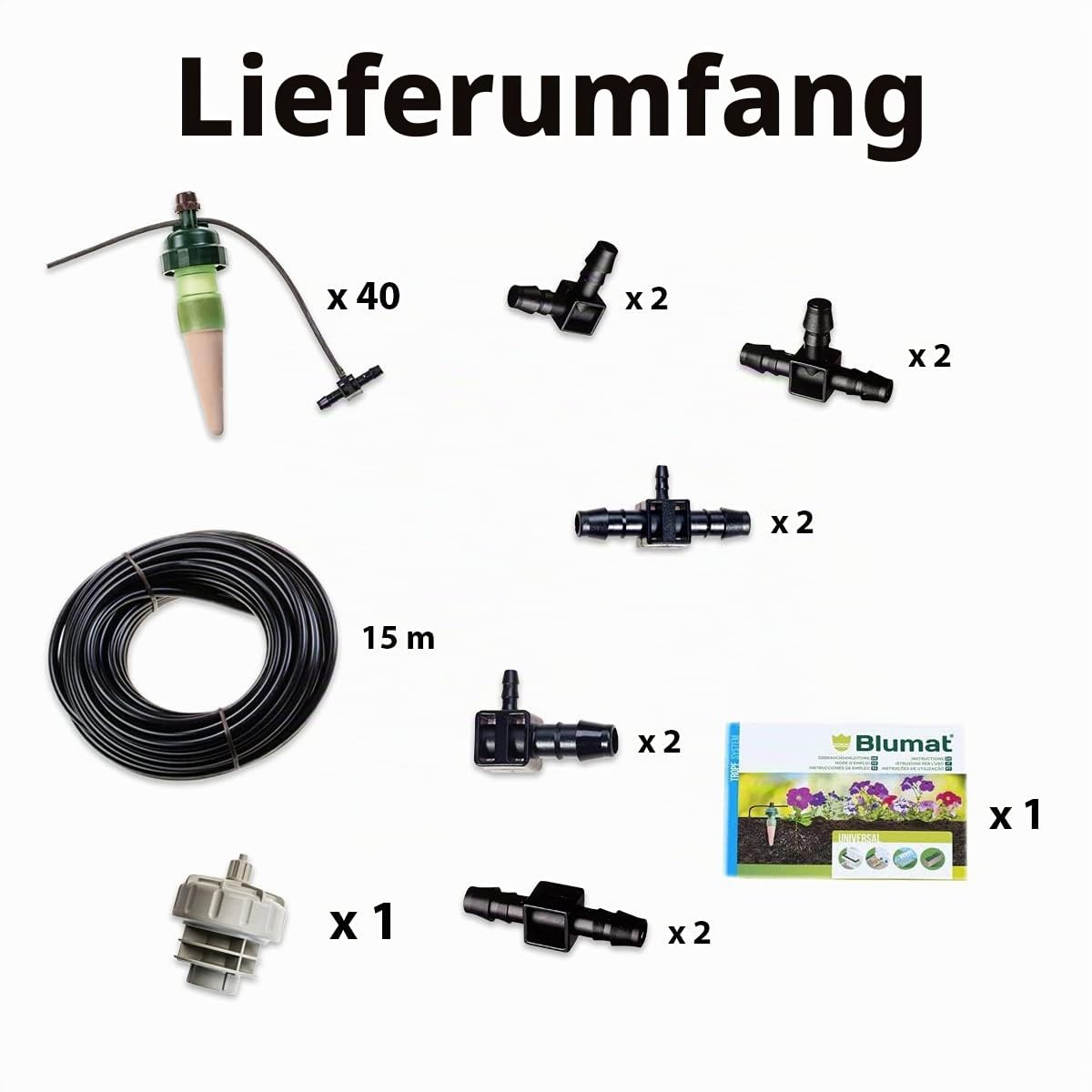 Blumat TROPF Bewässerungsanlage, Set für 10 m Balkonkasten