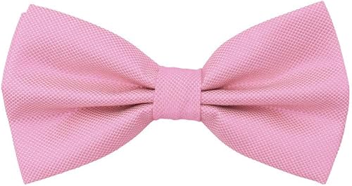 Miniatura 4 de Dan Smith Pajarita Para Boda Rosa A Cuadros Preatados Pajaritas Bolsillo Cuadrado Poliéster Algodón 25.6 "-Cuello Clip-On Ajustable Campesino