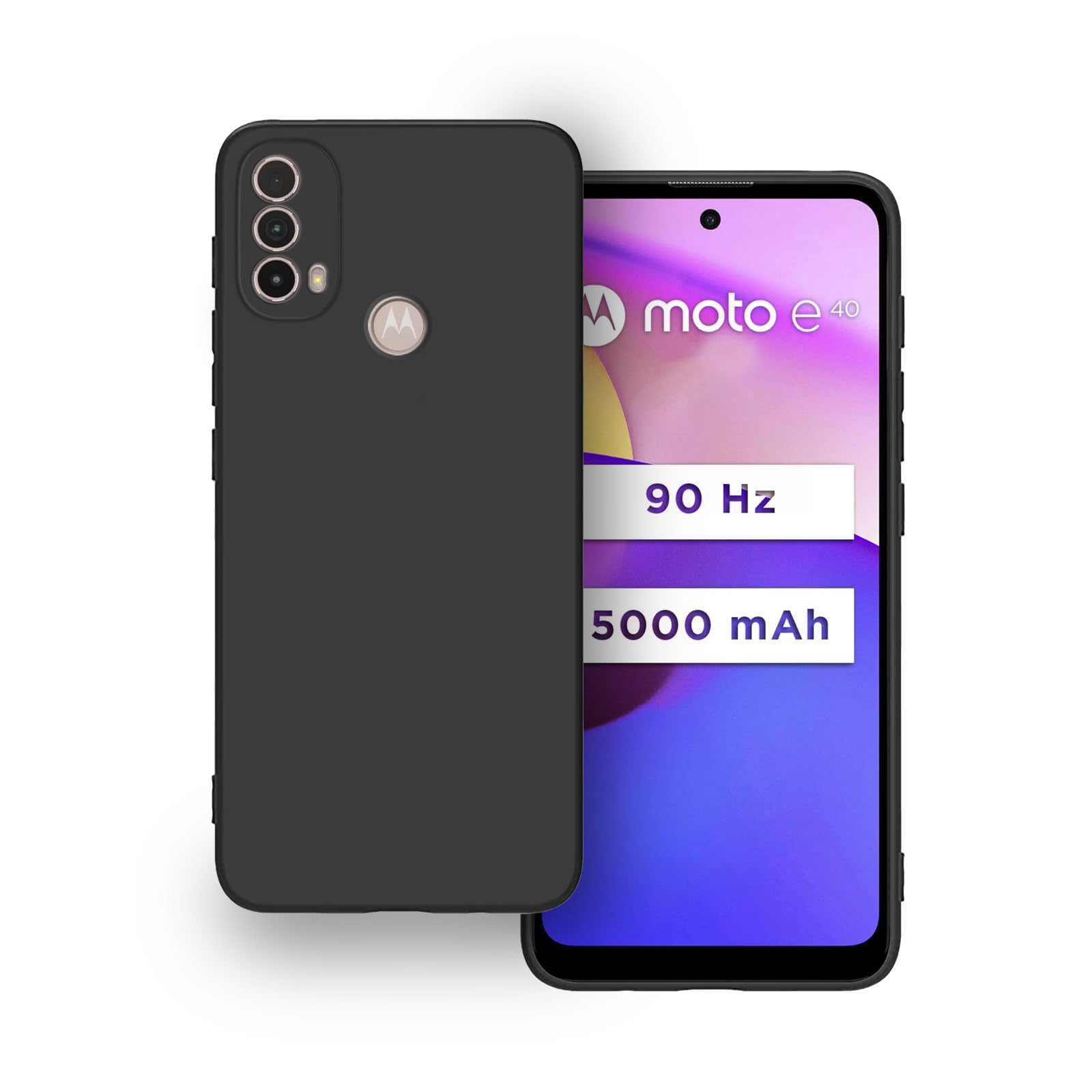 Plus Protection Matte Finished Back Cover Case for Motorola Moto E40 | Rubberized TPU | Slim Thin Soft Matte Flexible Matte Touch Shockproof - Matte Black (B0CGM11PXW) Amazon Price History, Amazon Price Tracker