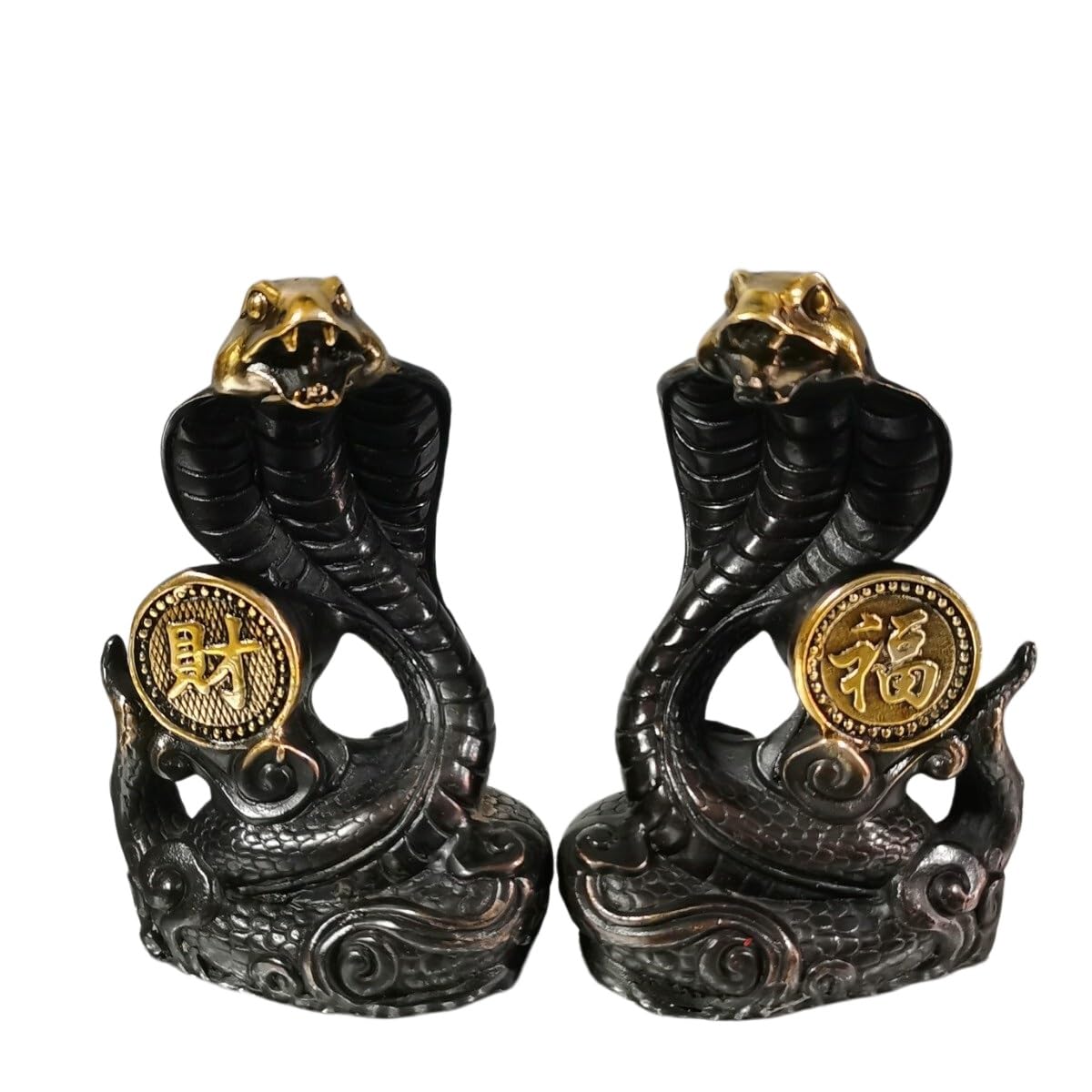 Huolimxun Cobra Ornament Made Of Antique Gilt Bronze, 10cm High(A pair)