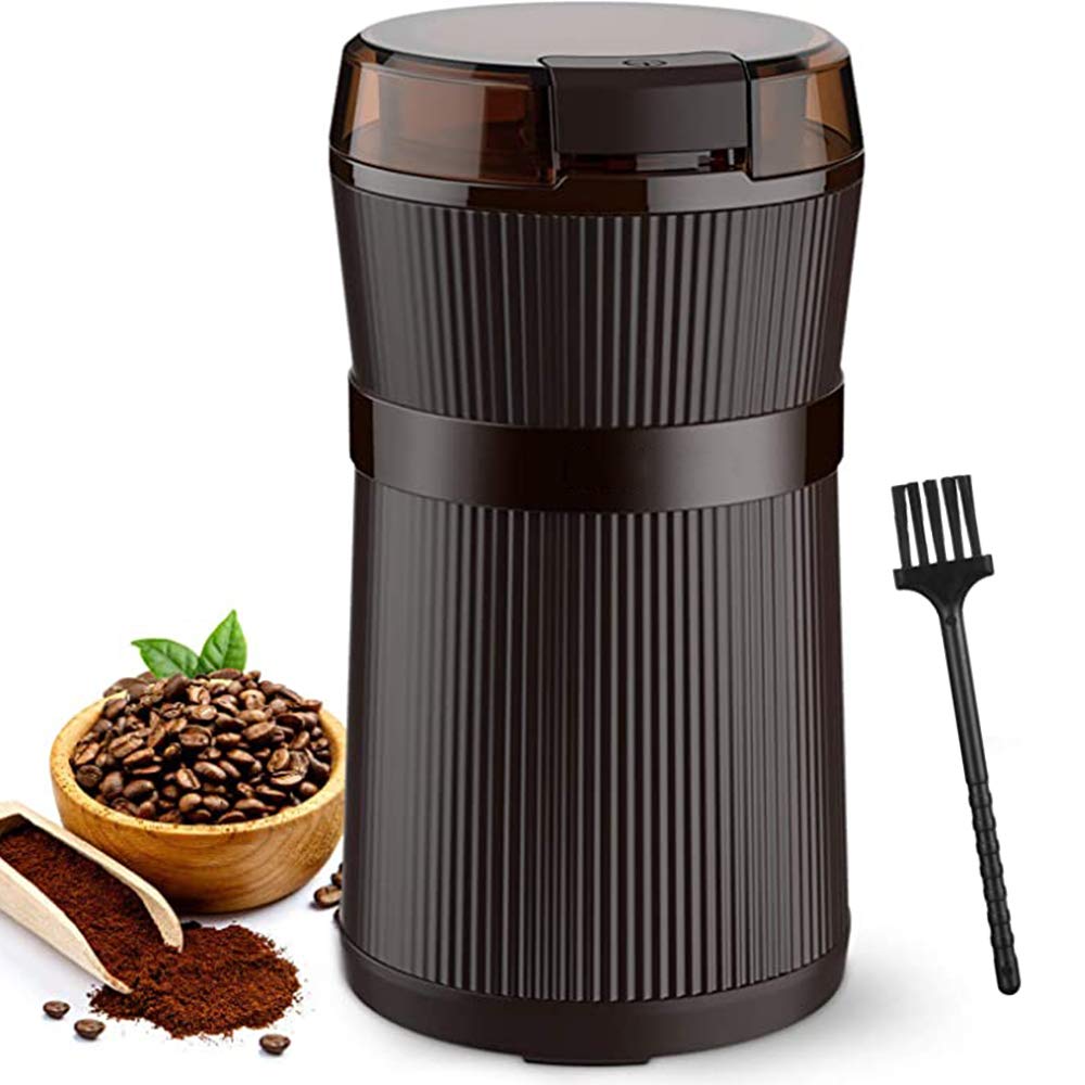 200W Macinacaffè E Spezie Elettrico, Macinacaffè Elettrico Lavabile Portatile con Lame in Acciaio Inossidabile E Spazzola per Erbe, Frutta A Guscio, Pepe, Ristorante