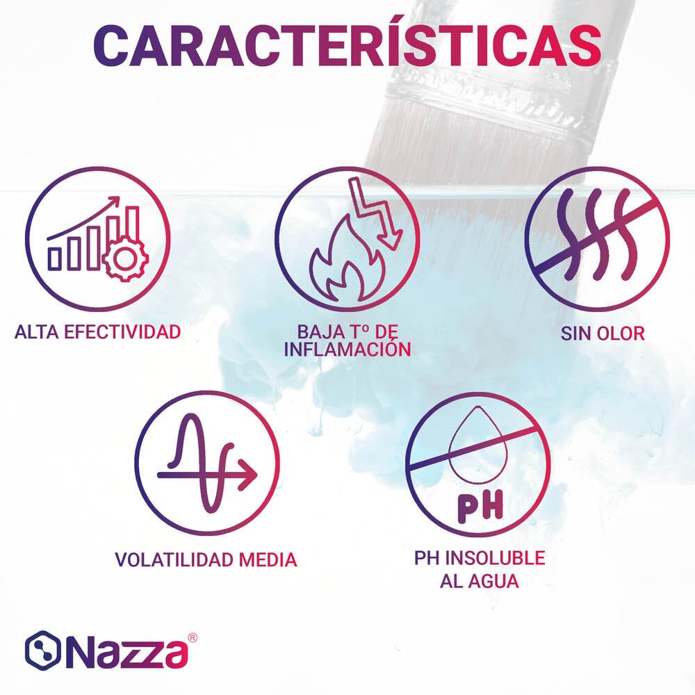 Aguarrás de uso Profesional Nazza - Aguarrás para pinturas sintéticas o Diluyente orgánico sin disolventes recuperados - Envase de plástico de 5 litros