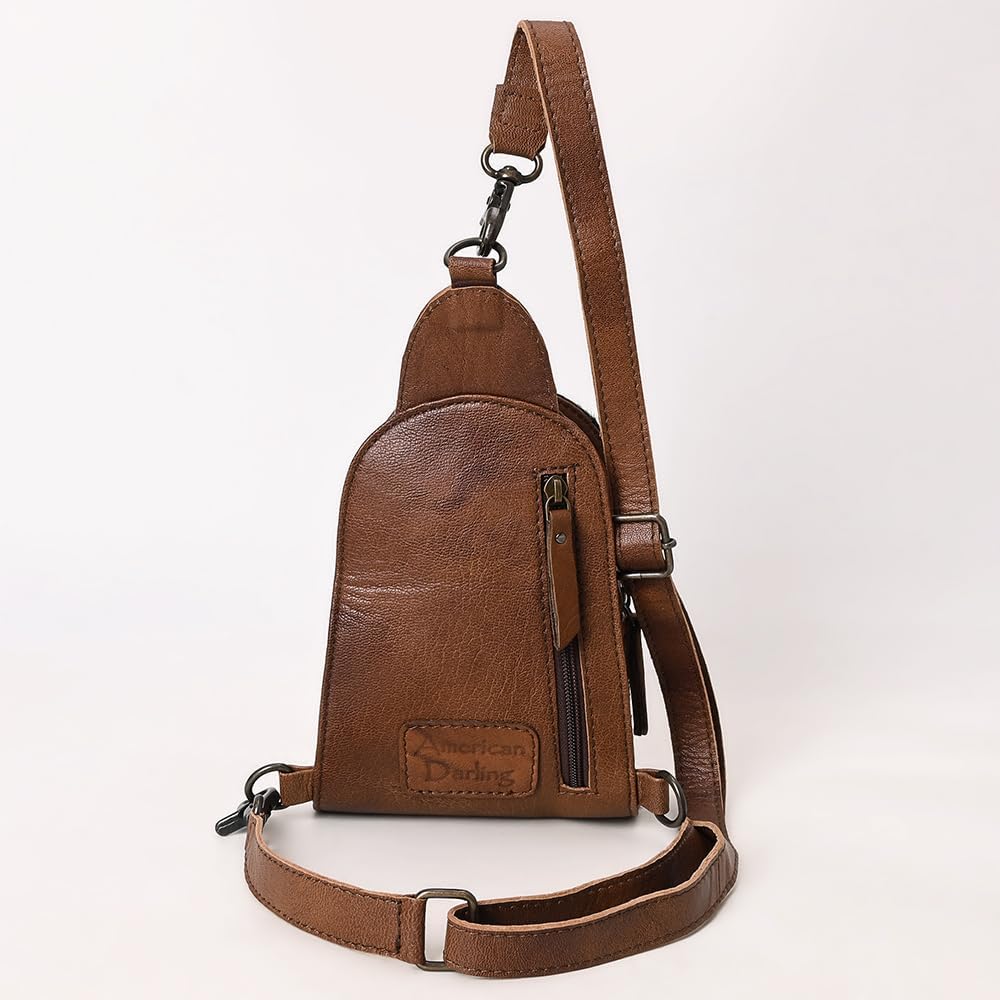 American Darling Sling Hair-On Crocodile Embossed Genuine Leather Women Bag Western Handbag Purse |Sling | for