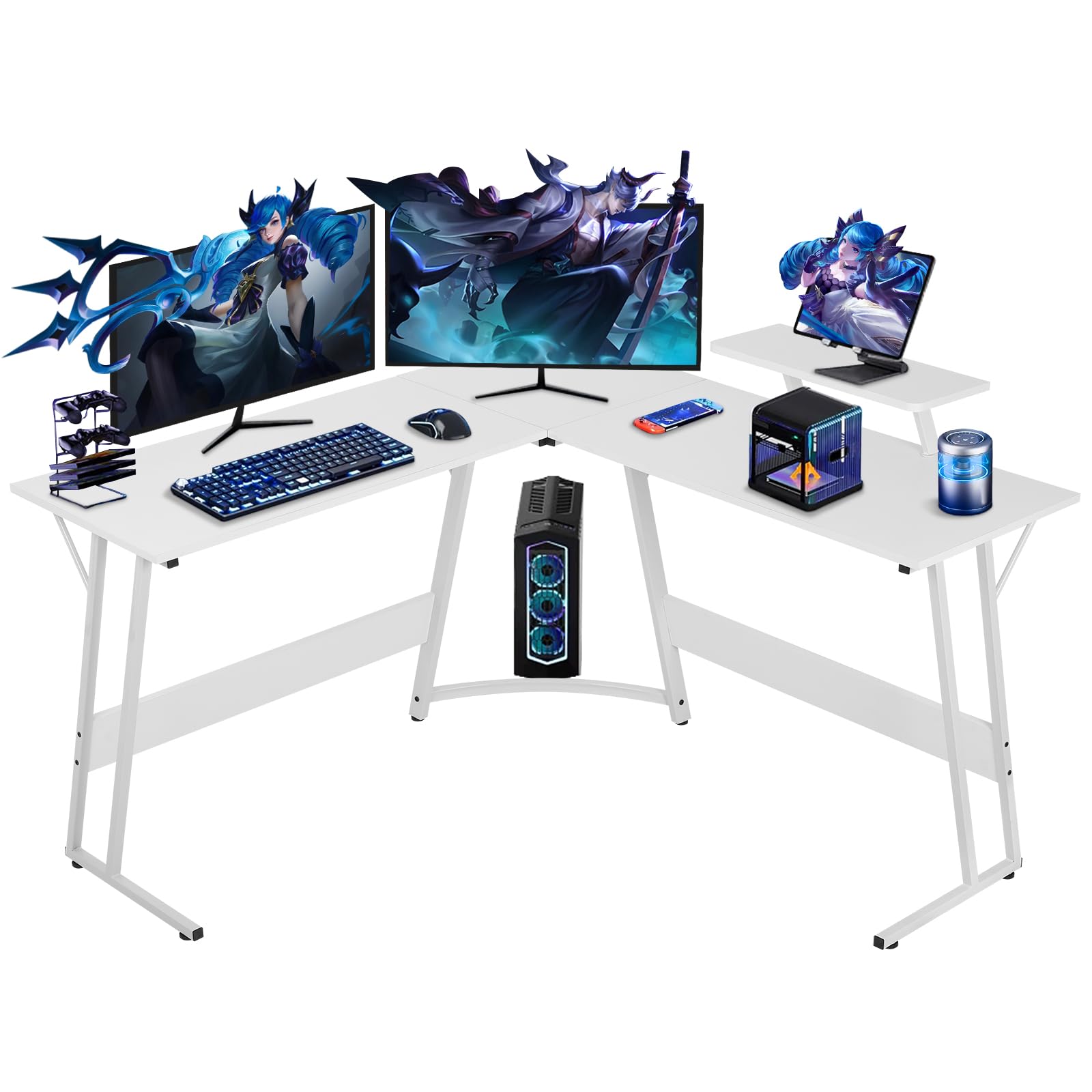 Amazon.com: XXkseh 51 Inch L Shaped Gaming Desk Corner Computer