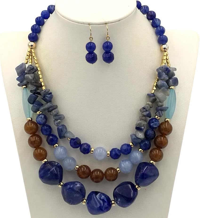 Bohemian style Multi -color Exaggerated bead Three floors necklace for Women's and girls gifts