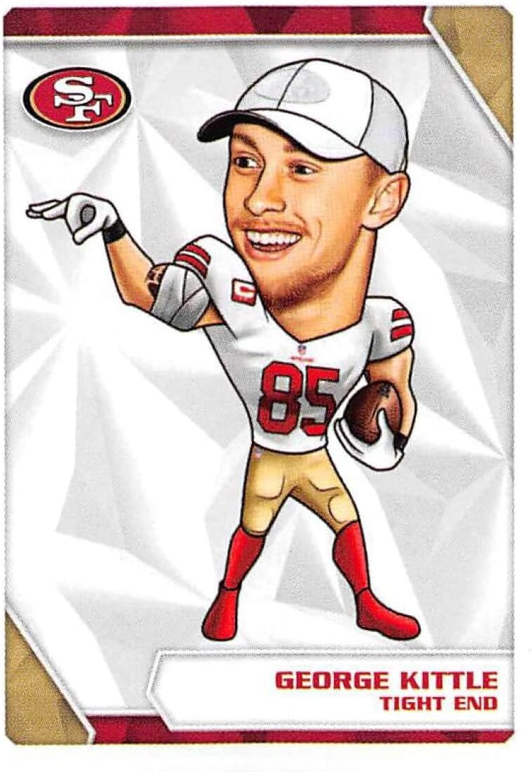 2020 Panini NFL Stickers #519 George Kittle Fathead San Francisco 49ers Football Sticker Card (Mini, Thin, Peelable Sticker)