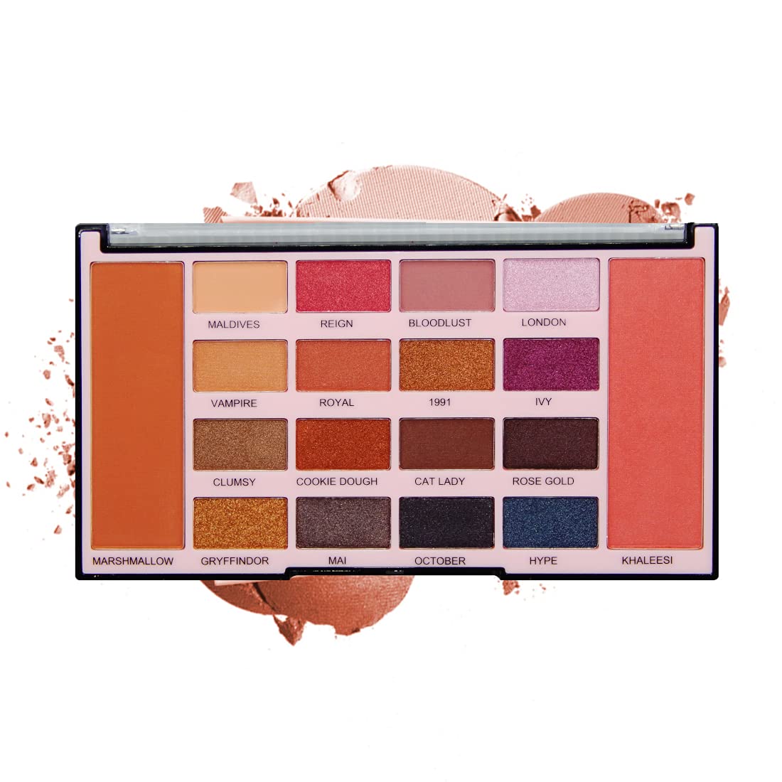 S.F.R. COLOR 16 color matte and shimmer eyeshadow with face blusher combo palette | matte shimmer nude smoky eyeshadow combo palette