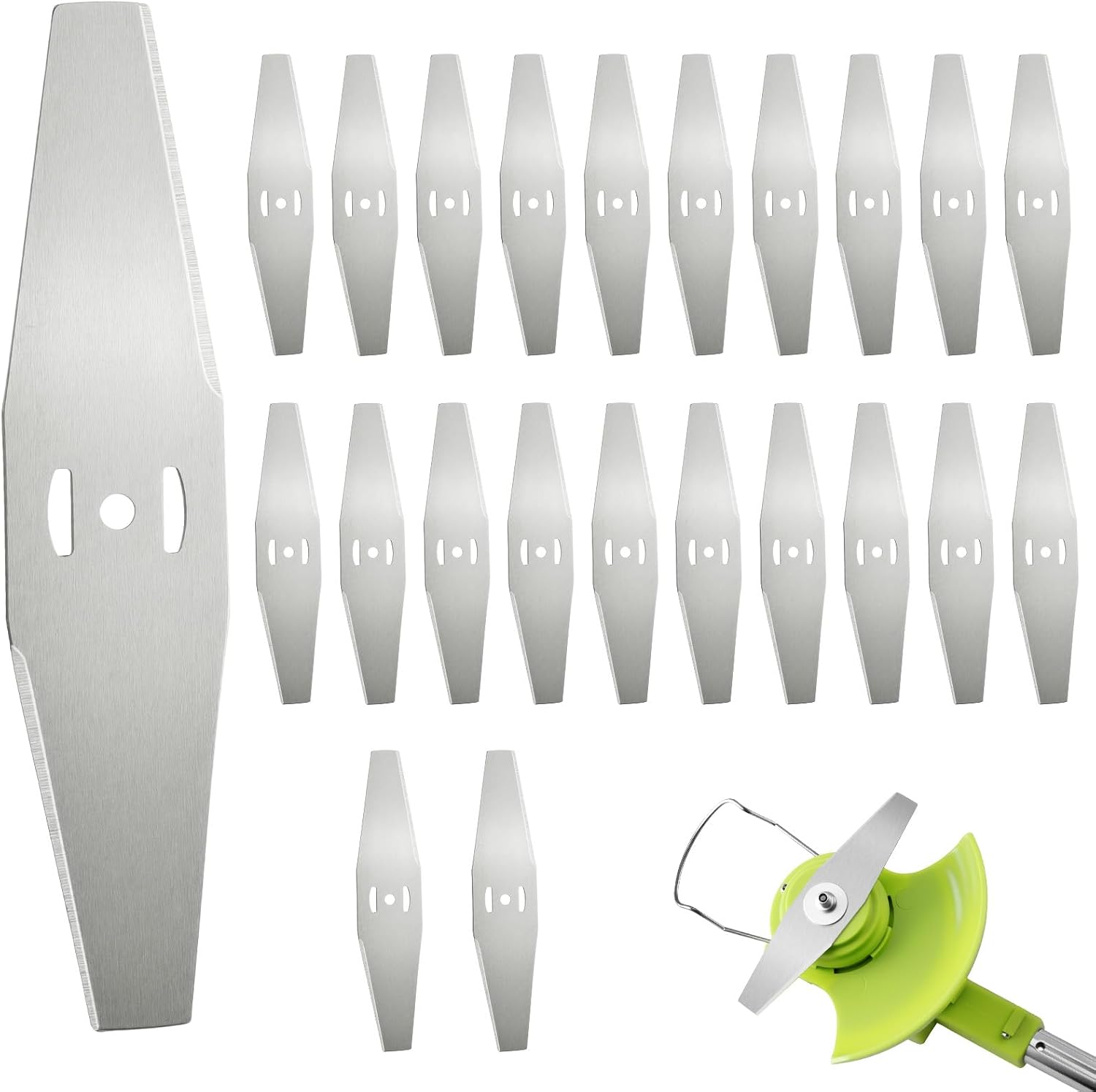 22 Pieces Grass Trimmer Replacement Blades Metal - Durable Grass Trimmer Blade Replacement Blades Accessories, Robust Grass Trimmer Blades for 24 V Devices