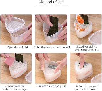 6 PCS Onigiri Maker,Triangular Onigiri Moulds,DIY Making Tools