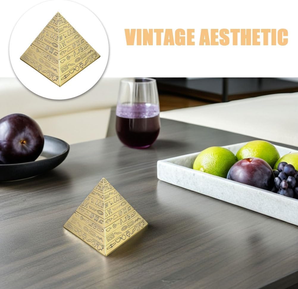 蓋付きピラミッド2個：金属製ヴィンテージ防風、自宅、オフィス、パティオ用 - 喫煙者のための装飾レトロトレイ