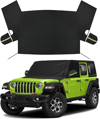 sportuli Cubierta de nieve para parabrisas y ventana lateral delantera de repuesto para Jeep WranglerJeep Gladiator, tela Oxford 600D, cubierta de
