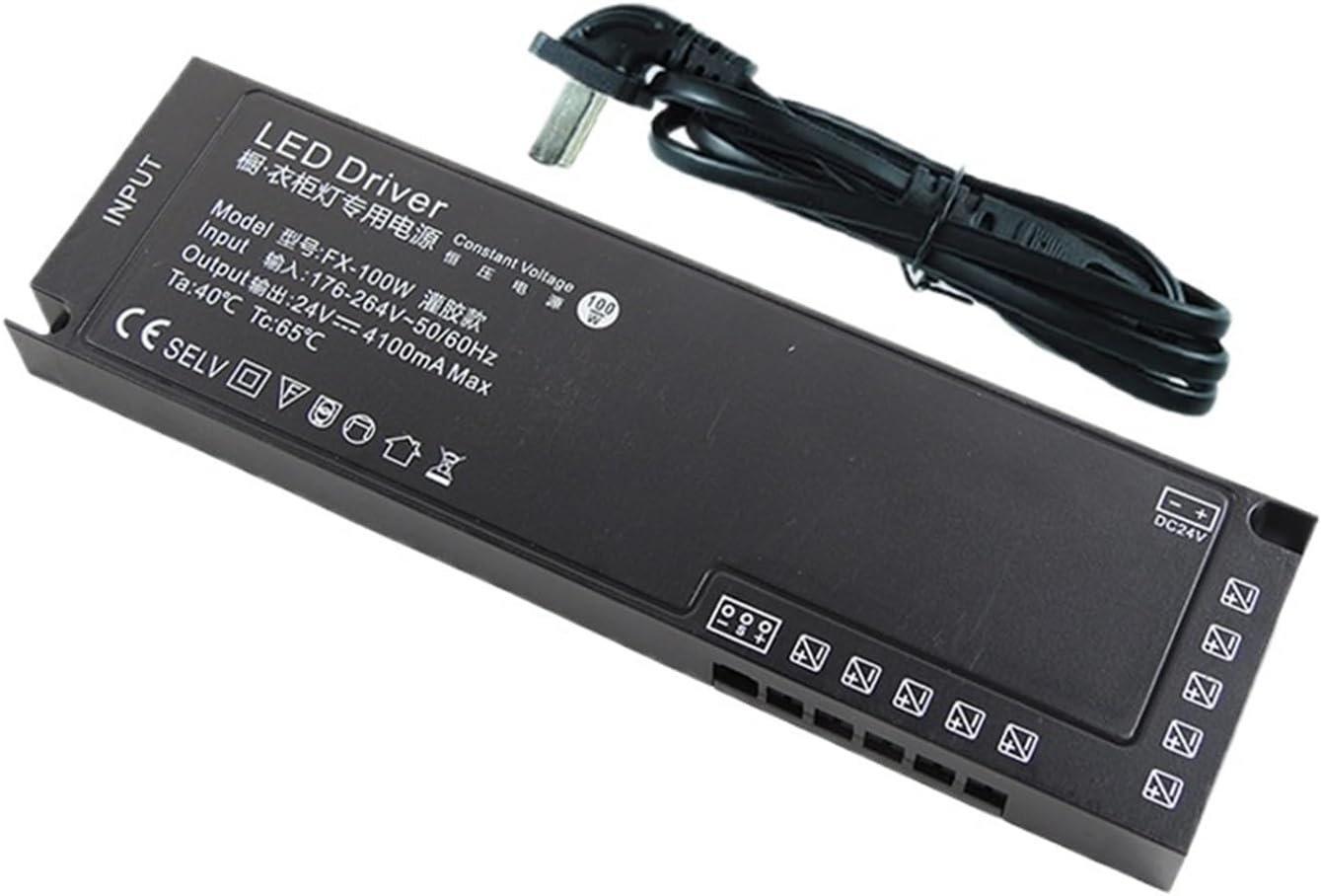 Cabinet Wardrobe Light Dedicated Power Supply 220 RPM 12v 24v 60w 100w 150w Light with Transformer Wine Cabinet Layer Board(12V36W-Gluing)