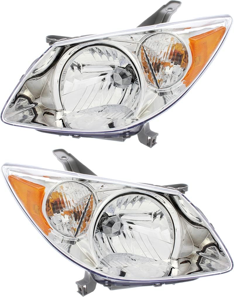 Right Passenger Side Headlight For 2005-2008 Pontiac Vibe - Direct OE Style Replacement With Bulbs - View #4
