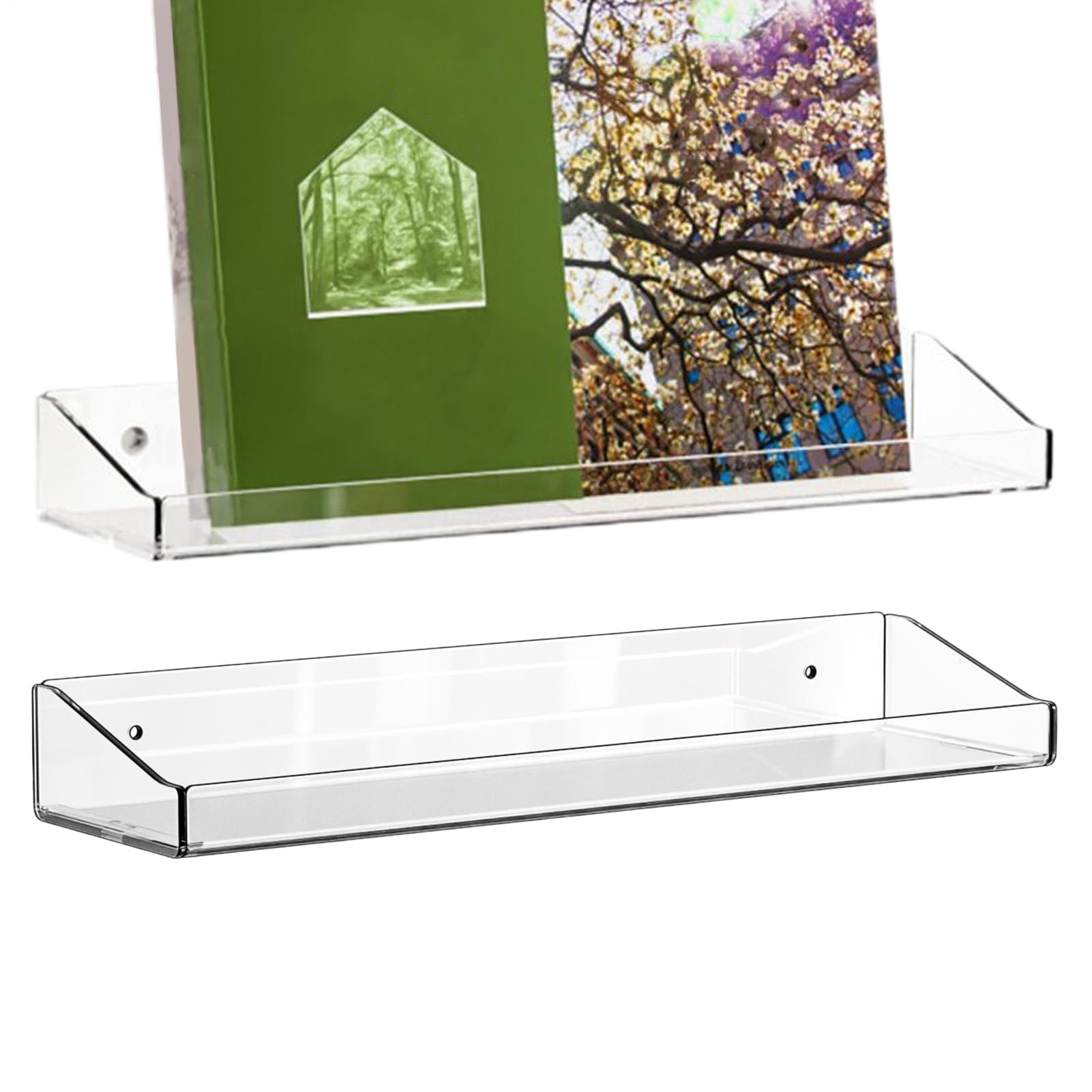 Rangement mural polyvalent en plastique transparent pour figurines et papeterie