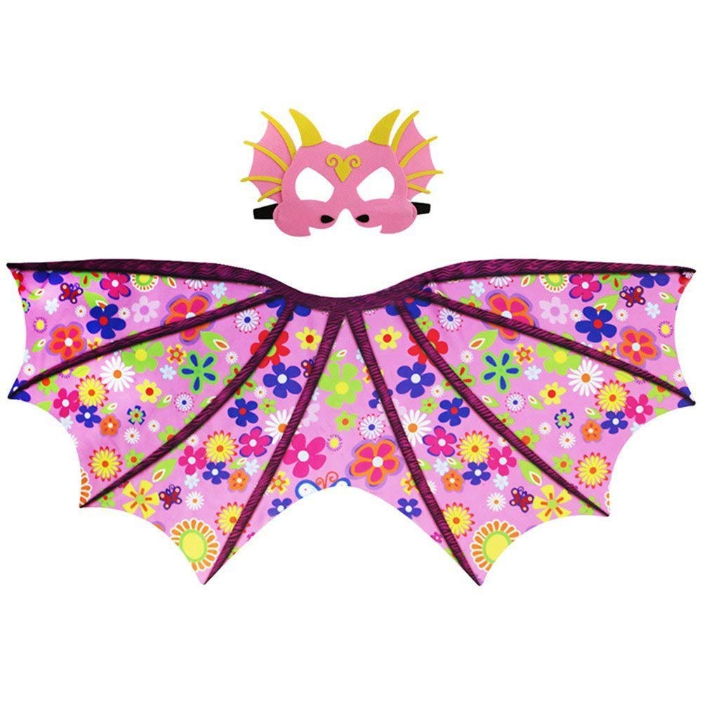 Dragon Wings Child's Cape (Pink Flower Dragon Wings Cape)