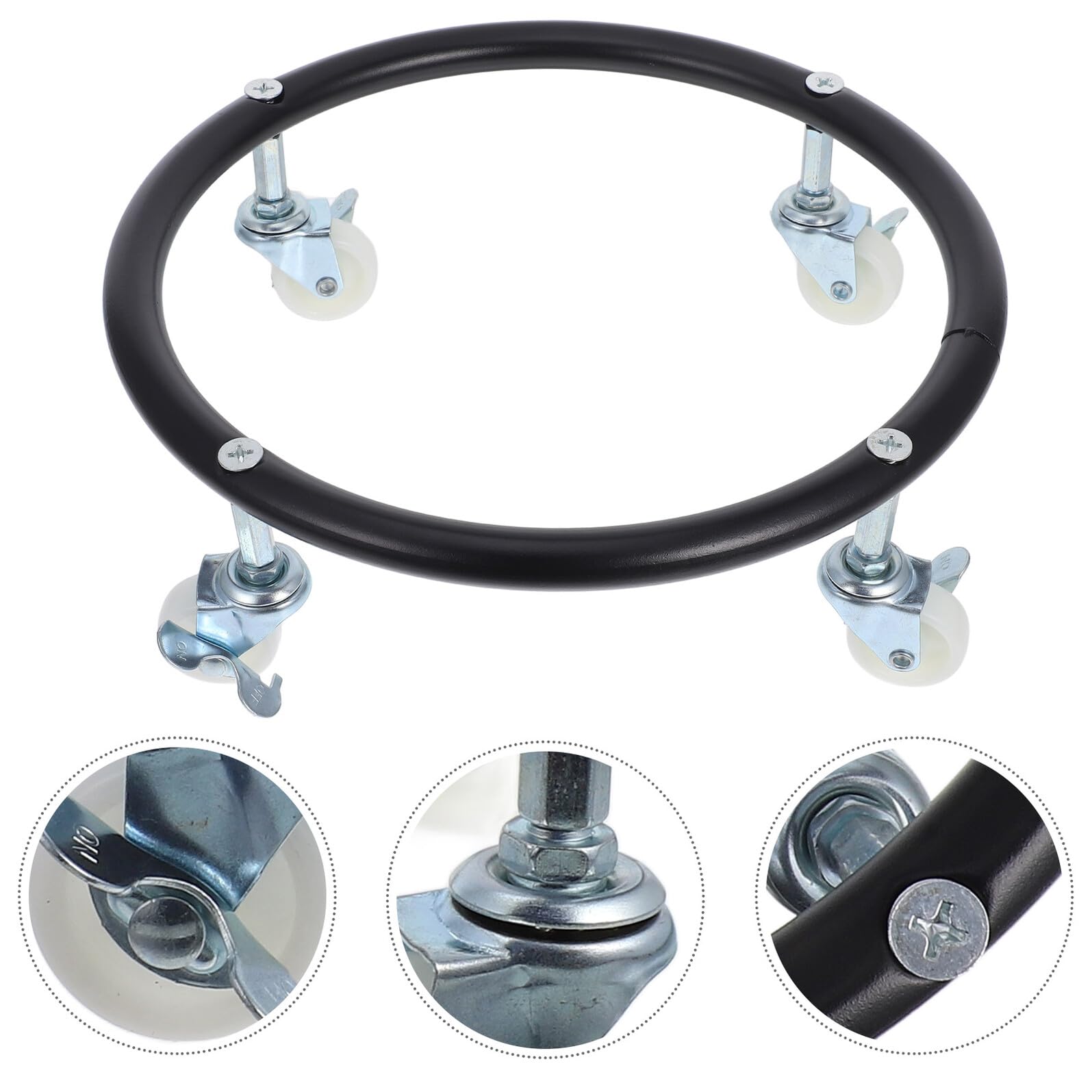 Beweglicher Propangasflaschenhalter mit Rädern Stabiler Gasflaschenhalter aus Sicherer Zylinderhalter für Propanbehälter für Küche und Outdoor Schwarz