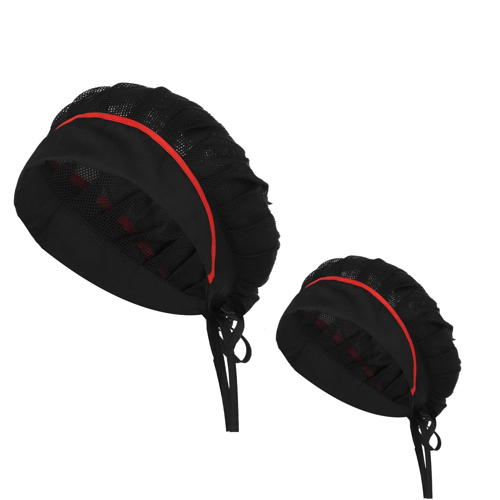 2Pcs Chef Hat, Unisex Chef Hats Adjustable Kitchen Cooking Caps with Breathable Mesh Top, Reusable Restaurant Beanie for Kitchen Cooking Service and Other Work