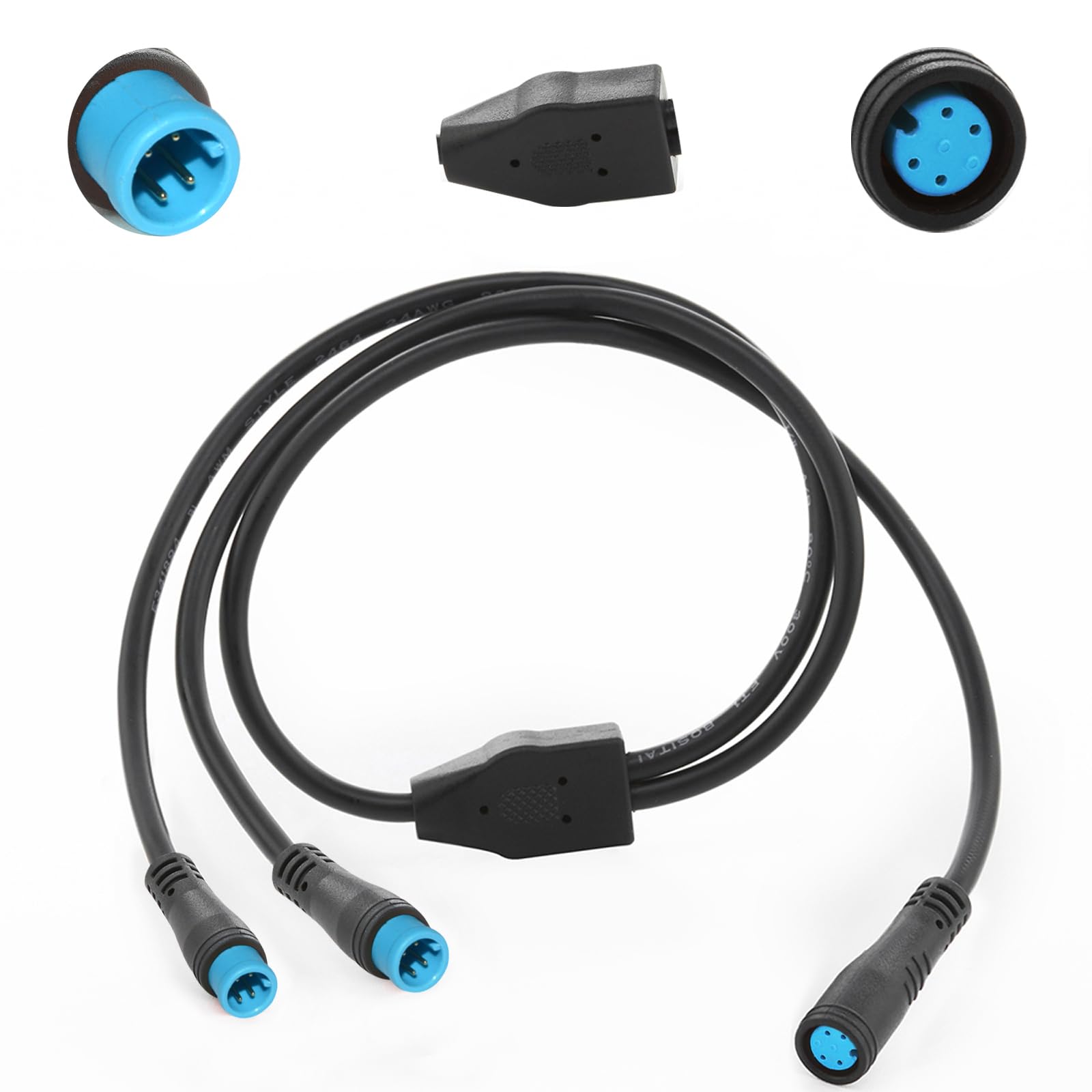 Rallonge Diviseur Y 1 Vers 2 Pour Phare Vélo / Capteur / Frein - 3 Broches (2 Mâles, 1 Femelle) - Pour Kits Conversion Vélo électrique