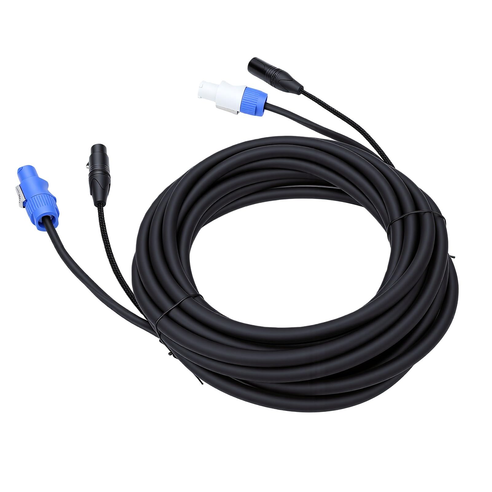 Alomejor Kabel Combo Sygnału Zasilania Prądem Przemiennym XLR Profesjonalny 23AWG Niezawodny Podczas wydarzeń Związanych z Oświetleniem Scenicznym 1 Jednostka (7.6M)