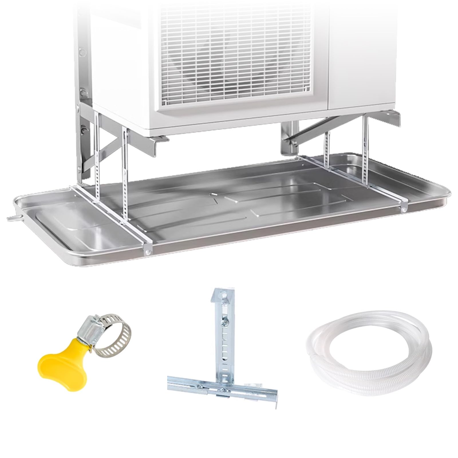Bandeja para Aire Acondicionado Fabricado En Acero Inoxidable 304 Incluye Un Tubo de Agua de 300cm Aire Acondicionado Bandeja para Unidades de Interior/Exterior(100cm*47cm)