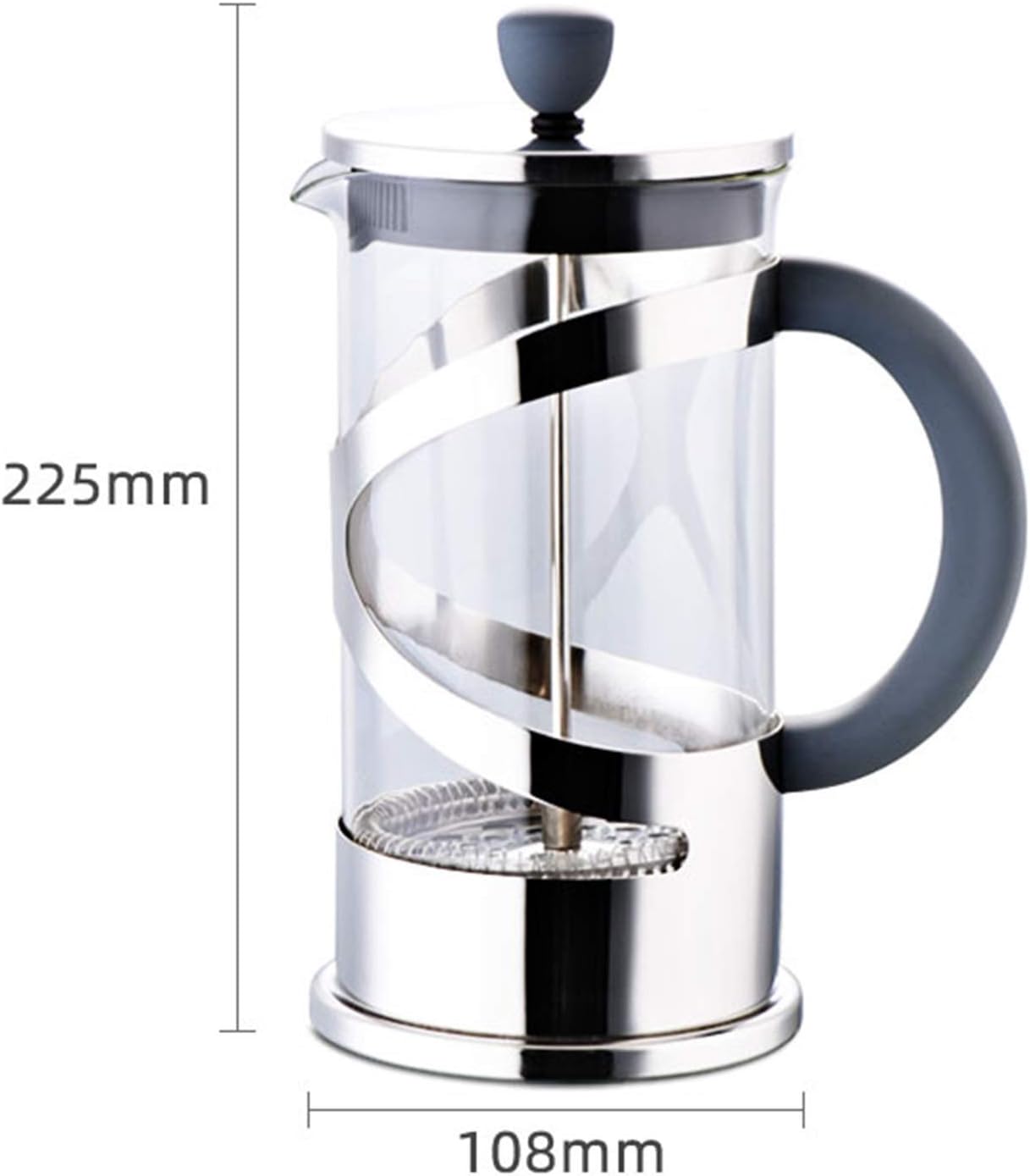 French Press Coffee Tea Maker 304 Stainless Steel Coffee Press Heat Resistant Thickened Borosilicate Glass 1000ML