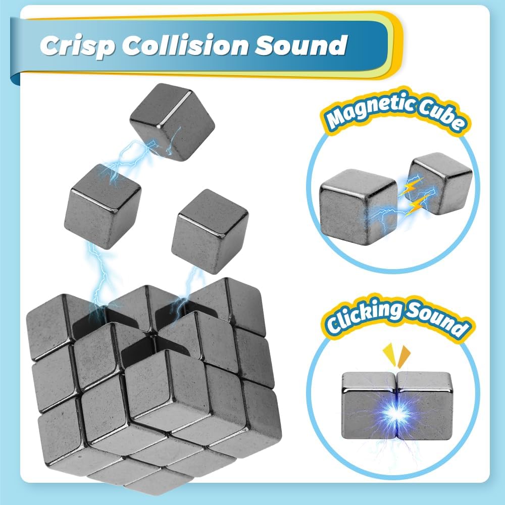 Fidget Balls Magnet Toy for Adults, Square Black Magnetic Stones, Magnet Hand Roller, Magnetic Rocks for Office, Cool Magnetic Gadget Sciencce Kit (28PCS)