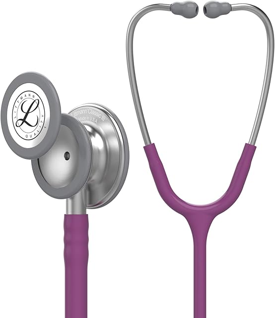 3M Littmann Classic III Monitoring Stethoscope, Plum Tube, 69 cm, 5831