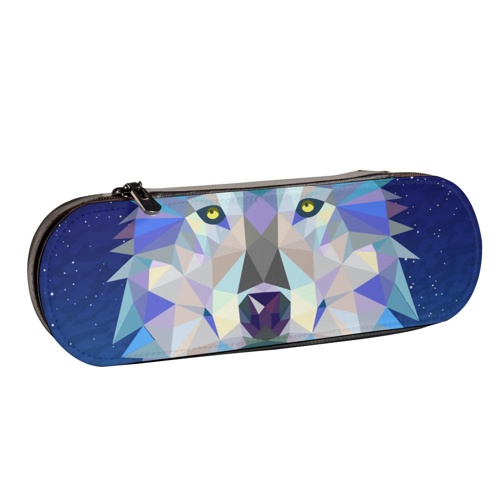 Trousse A Crayons Scolaire - Motif De Loup, 2 Compartiments, Multi