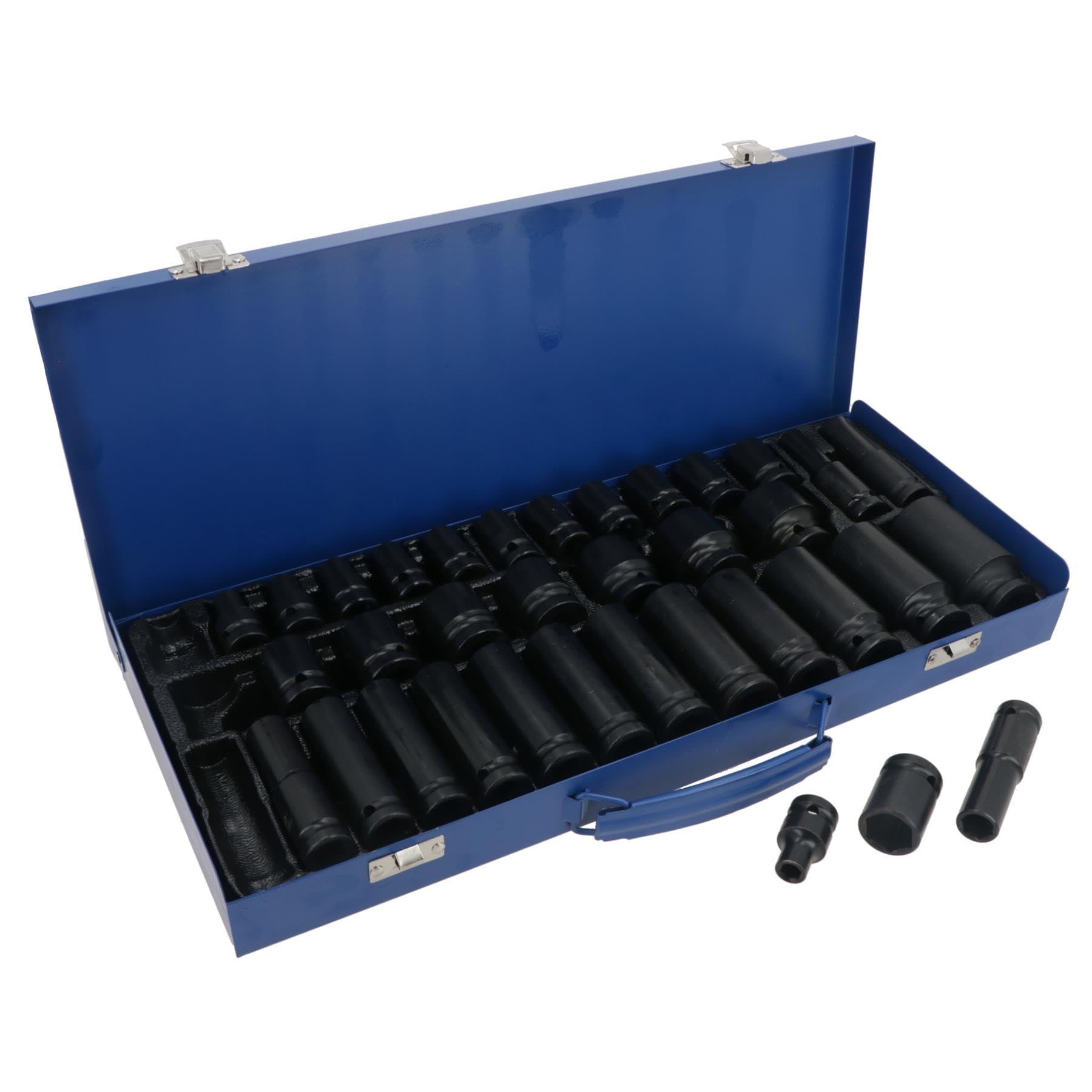 Douilles à choc métriques profondes coffret 35 pièces de dimensions 8mm à 32mm pour clé
