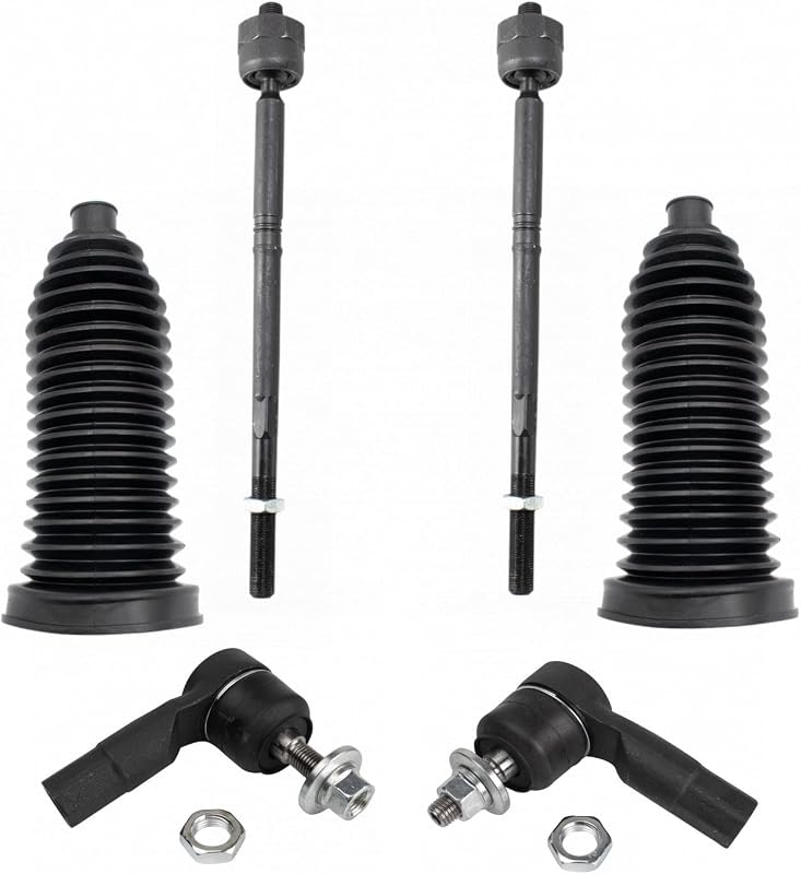 Kit de direção TRQ com terminais internos, externos e coifas da caixa de direção para Jeep Cherokee 2014–2018 – 6 peças