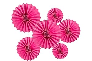 Hot Pink Tissue Paper Fan Chain Decoration