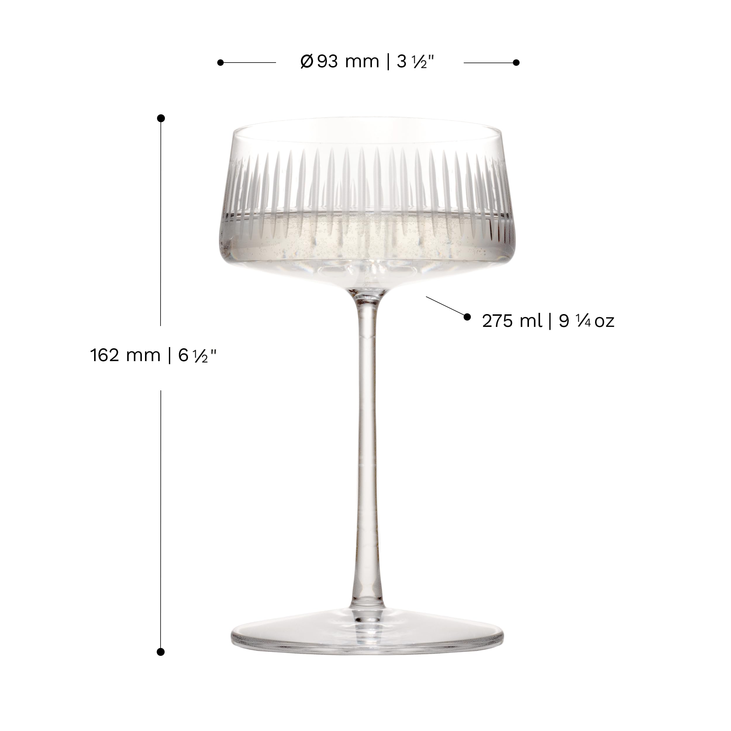 Stölzle Lausitz SOHO Copas de Champán Coupe Set de 6 275ml – Elegantes Copas para Champagne y Cócteles – Copas de Cristal de Alta Calidad – Aptas para Lavavajillas, Made in Germany