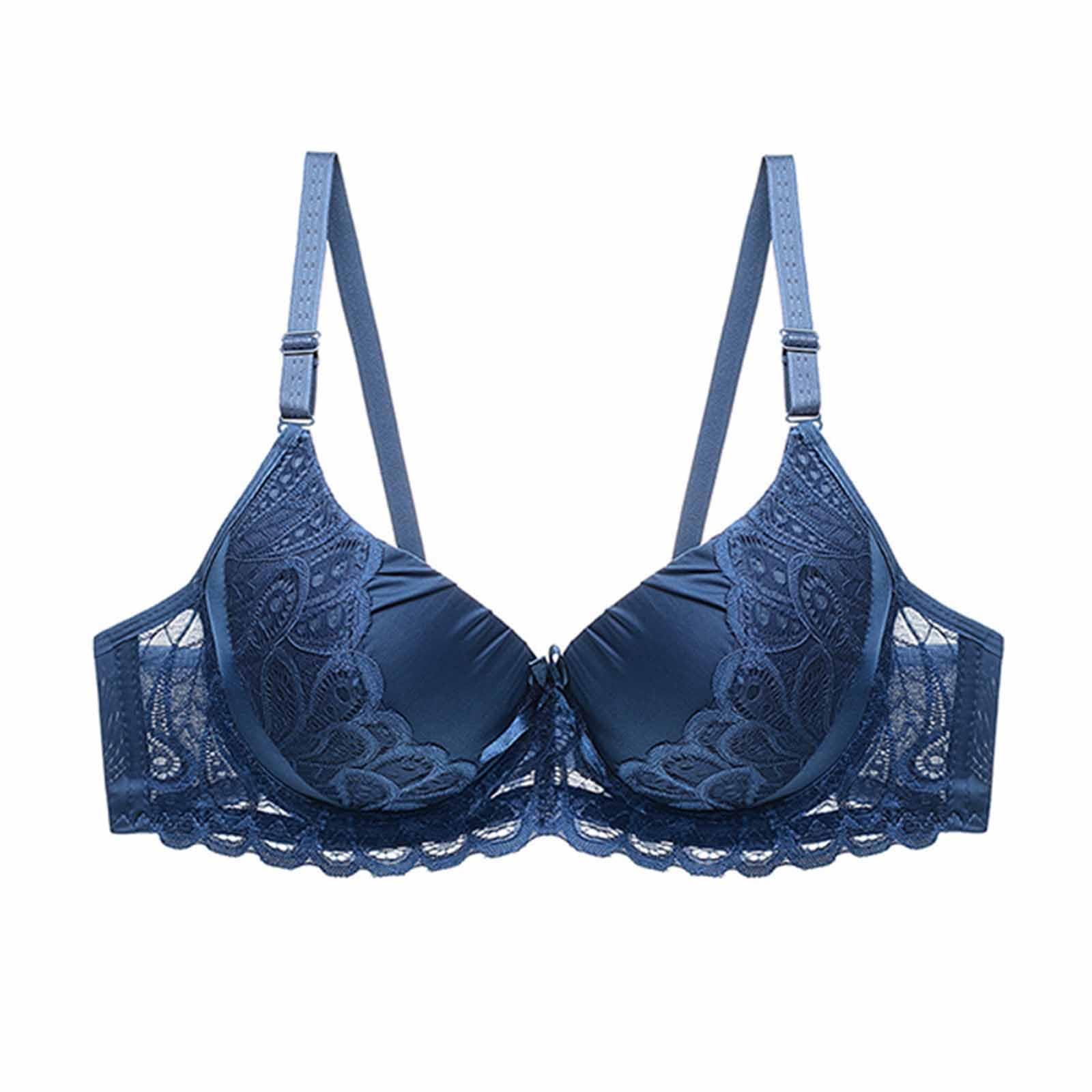 wmjolcPush Up Lace Bra for Women Plain Full Coverage Bra Seamless No Underwire T-Shirt Bra Deep Cleavage Thin Cup Mama Bra